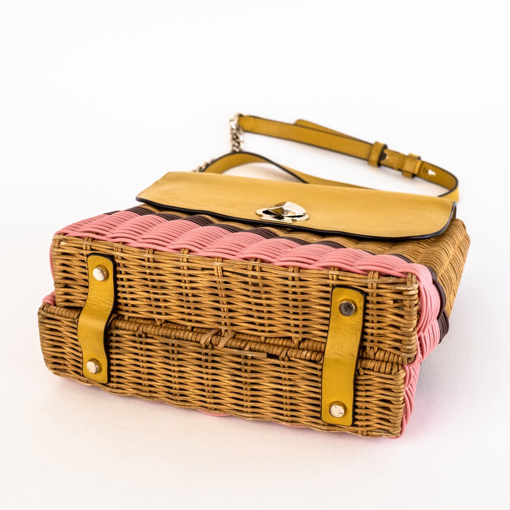 Kate Spade New York Romy Wicker Leather Trim Medium Top Handle Bag $358 - Picture 10 of 15